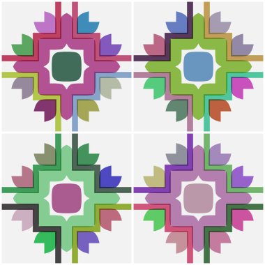 Renkli Dikişsiz desen seti.