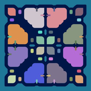 Bir deseni olan renkli bir desenin vektör çizimi