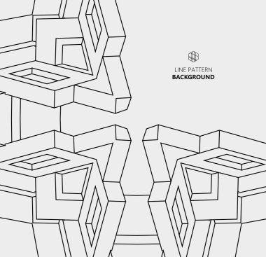 Soyut geometrik arkaplan. Beyaz ve siyah çizgiler. doğrusal vektör çizimi.