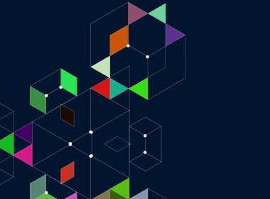 Soyut çizgileri, üçgenleri, üçgenleri olan vektör arkaplanı. Pankart için tasarım, el ilanı. modern tasarım