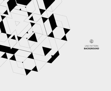 siyah ve beyaz altıgen geometrik arkaplan. Basit teknoloji ve modern iş konsepti. Vektör çizimi. 10 saniye.