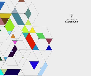 Renkli, minimal, basit, soyut bir arkaplan. Beyaz beyaz üçgen şeklinde daireler. Sunum tekno iş tasarımı, duvar kağıdı, afiş, iniş veya iniş