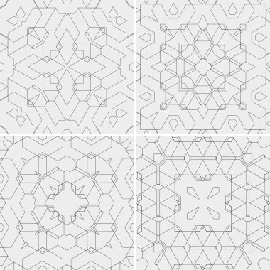 siyah ve beyaz geometrik süsler. Ağ, tekstil ve duvar kağıtları için ağ deseni