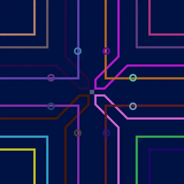 devre kartı teknolojisi arka planı, vektör illüstrasyonu