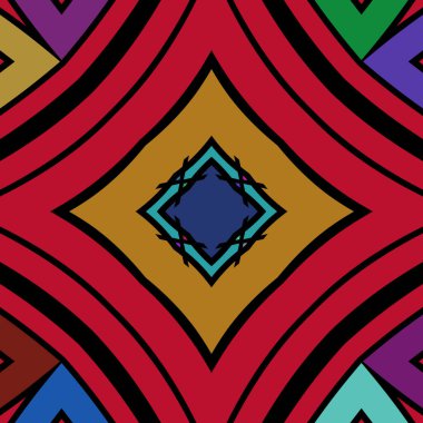 vektör modern geometri kalıbı. Kusursuz kırmızı ve beyaz renkli geometrik iz. yastık desenli. hippi yaratıcı dokusu, moda deco