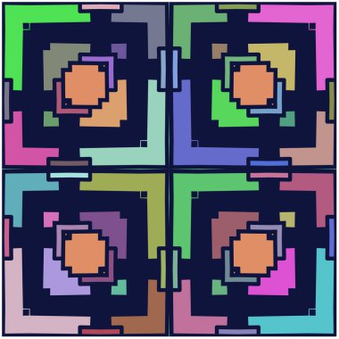 Dört farklı renk arkaplanlı dört kare seti