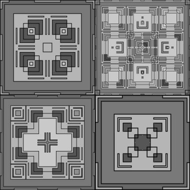 Siyah ve gri tonlarda kusursuz soyut desen