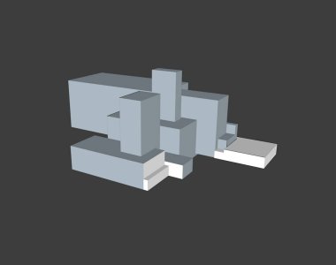 Gri küp izometrik modeli 