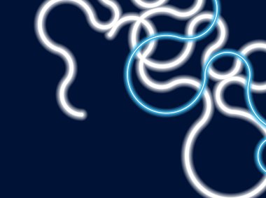 Neon ışıklı soyut parlayan dairelerin vektör çizimi.