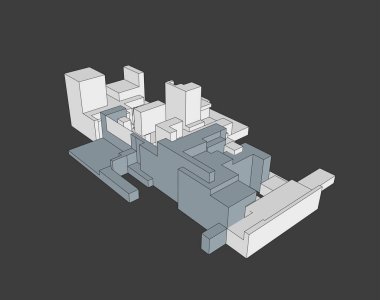 ev planı 3D model ve şablon, vektör.
