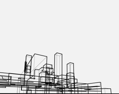 soyut mimari duvar kağıdı tasarımı, dijital konsept arkaplan