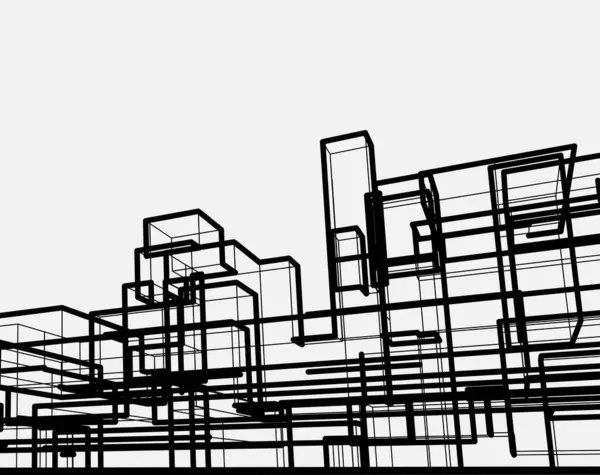 Mimari sanat konseptinde soyut çizgiler, minimum geometrik şekiller.