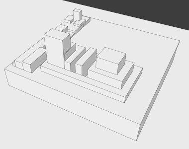 İnşaat inşaatının 3 boyutlu mimari proje çizimi