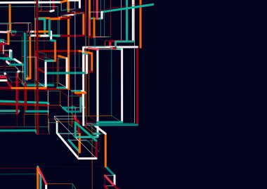 soyut mimari 3 boyutlu illüstrasyon