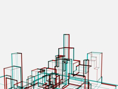 mimari binası 3d illüstrasyon