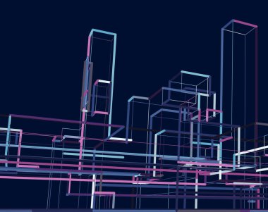 soyut mimari 3 boyutlu canlandırma