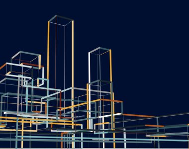 Mimari bina tasarımının 3 boyutlu çizimi.