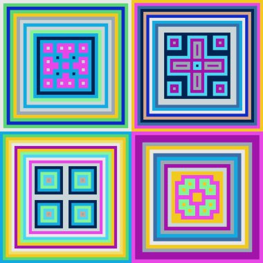 Geometrik elementlerle renksiz desen