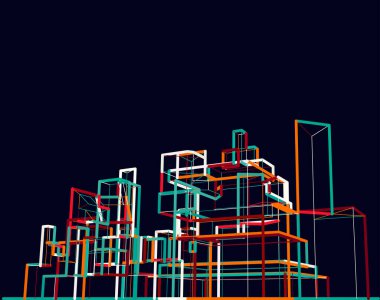 Şehir binası. 3 boyutlu illüstrasyon. 3d oluşturma