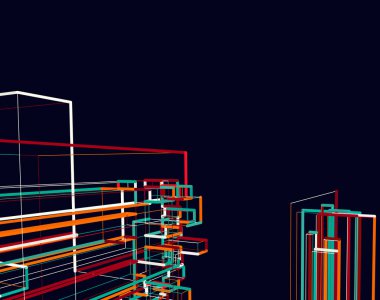 soyut mimari duvar kağıdı tasarımı, dijital konsept arkaplan