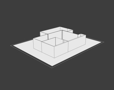 Planlı ve planlı bir ev. Üç boyutlu model. Ayrıntılı plan. Ayrıntılı plan. vektör illüstrasyonu