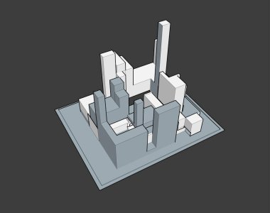 Şehir binası. 3 boyutlu model