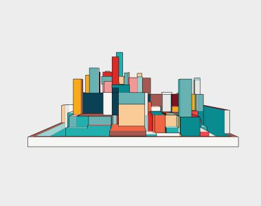 Modern şehir manzarasının vektör illüstrasyonu