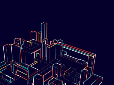 Renkli geometrik elementlere sahip soyut arkaplan