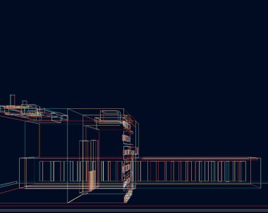 ev konsepti çizimi 3 boyutlu illüstrasyon