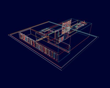 soyut 3 boyutlu izometrik nesne