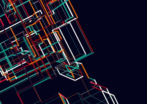 soyut mimari 3 boyutlu illüstrasyon