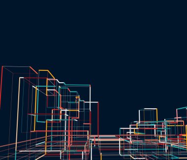 Çizgiler ve noktalarla soyut vektör arkaplanı