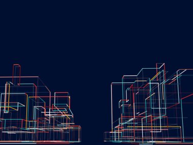 Neon şehir ışıkları arka plan