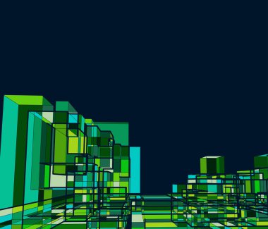 Küp ve karelerin 3 boyutlu çizimi