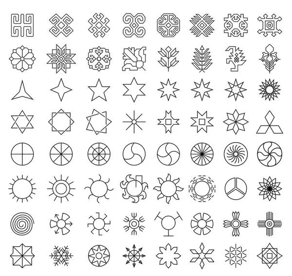 Σύνολο Μονοχρωμικών Γεωμετρικών Σχημάτων — Διανυσματικό Αρχείο