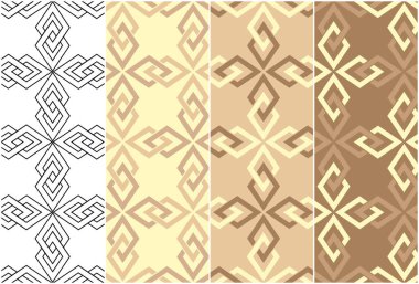 Geometrik elementler, 4 renk seti, kusursuz vektör çizimi