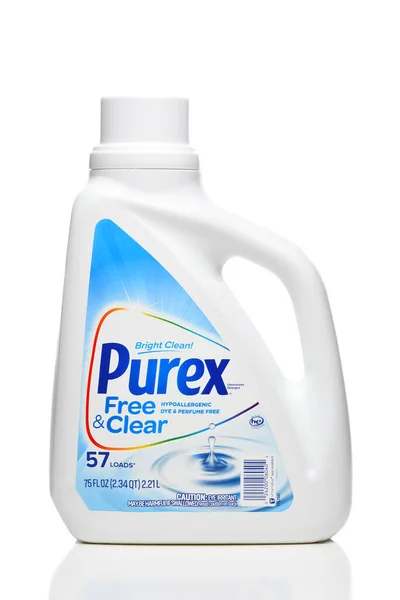 Irvine Kalifornia Grudzień 2022 Butelka Purex Free Przezroczysty Hipoalergiczny Detergent — Zdjęcie stockowe