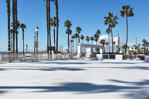 Huntington Beach California Dec 2022 Seasonal Ice Rink Huntington Beach — Stock Photo, Image