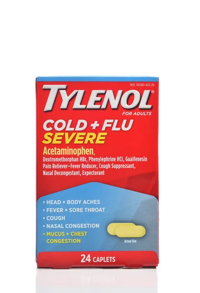 Irvine California Dec 2022 Package Tylenol Severe Cold Flu Caplets — Stock Photo, Image