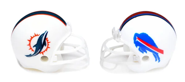 IRVINE, CALIFORNIA - 9 JAN 2023: Helmets for the New York Giants