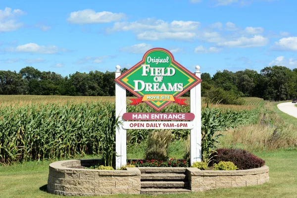 Dyersville Iowa Agosto 2015 Sinal Site Filmes Field Dreams Filme — Fotografia de Stock