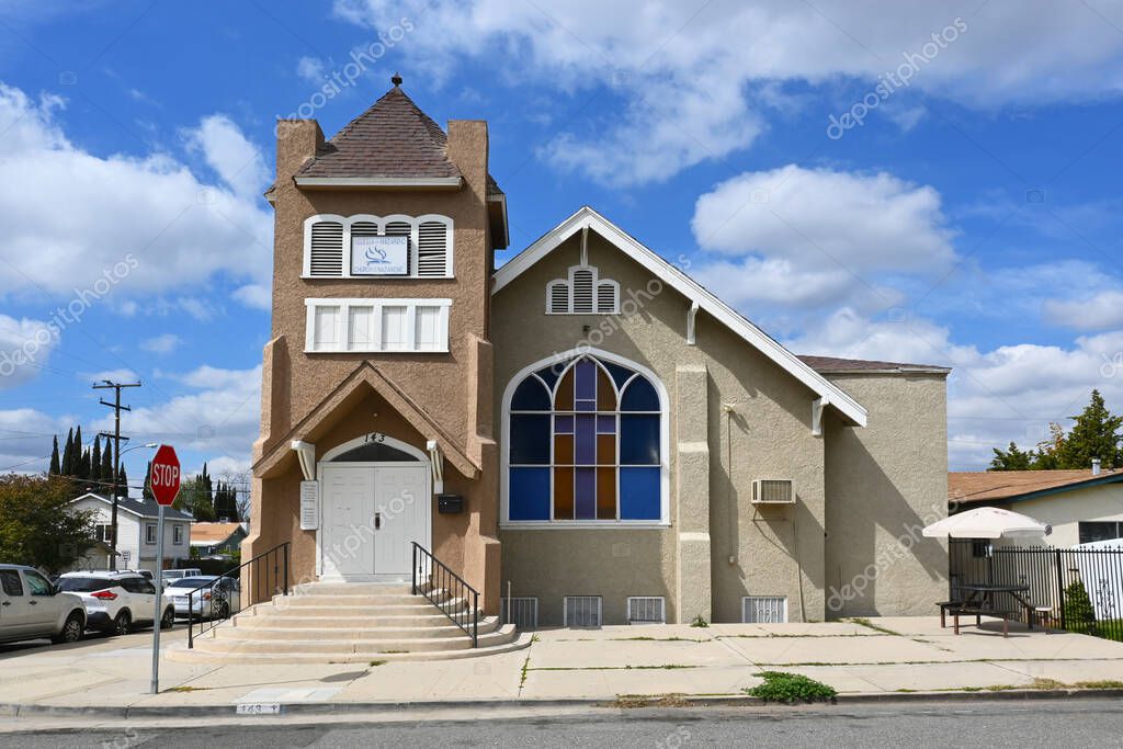 PLACENTIA, CALIFORNIA 8 MAR 2023 La Iglesia del Nazareno en el Casco