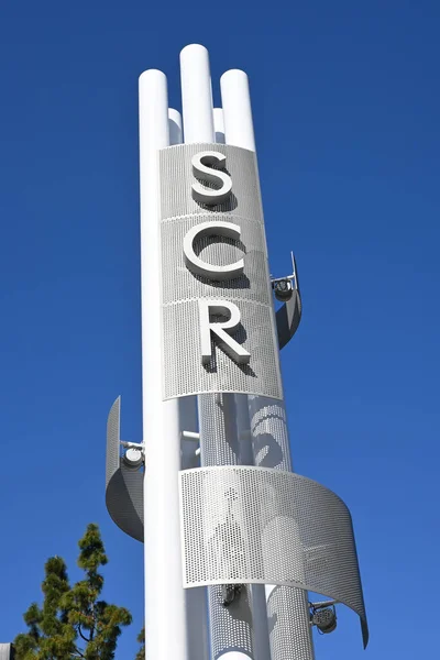 Costa Mesa Kalifornia Kwiecień 2023 Wieża Sygnalizacyjna South Coast Repertory — Zdjęcie stockowe