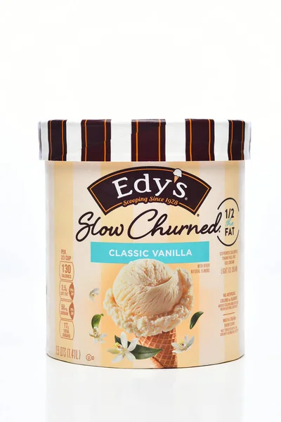 Irvine California Apr 2023 脂肪分の少ないEdy Slow Churned Classic Vanilla Ice — ストック写真