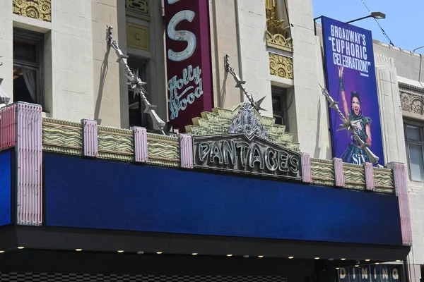 Los Angeles Kalifornien Maj 2023 Närbild Pantages Theatre Marquee Hollywood — Stockfoto