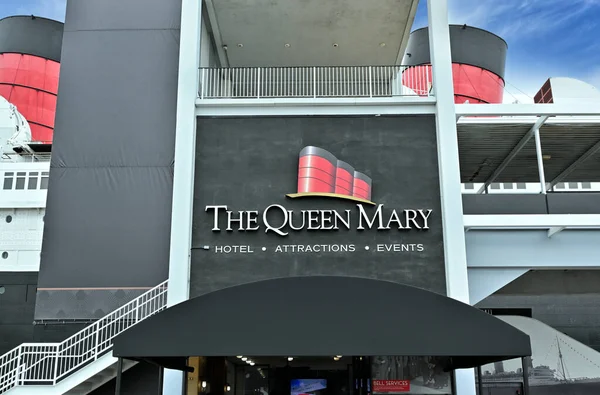 Long Beach Californie Juin 2023 Panneau Entrée Hôtel Queen Mary — Photo