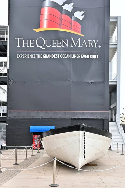 Dlouhá Pláž Kalifornie Června 2023 Značka Queen Mary Záchranným Člunem — Stock fotografie