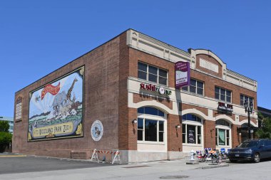 BOTHELL, WASHINGTON - 3 JULY 2023: XXXIV Main Building on Main Street in downtown Bothell. clipart