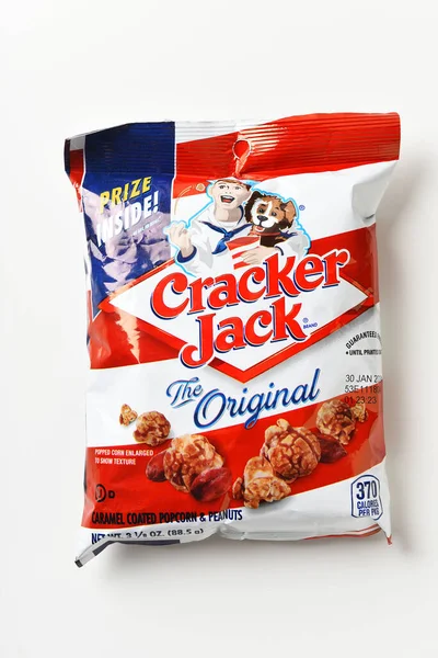 Irvine California Aug 2023 Taška Cracker Jack Tradiční Svačinka Baseballové — Stock fotografie