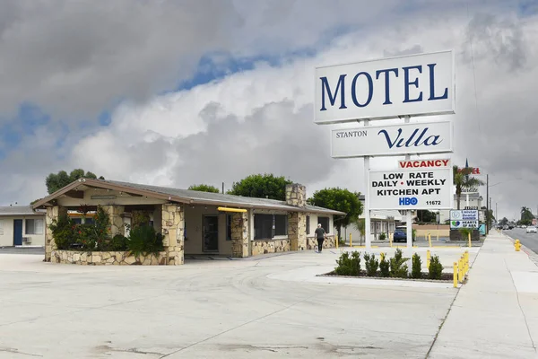 Stanton Kalifornia Wrzesień 2023 Villa Motel Przy Beach Boulevard Hwy — Zdjęcie stockowe